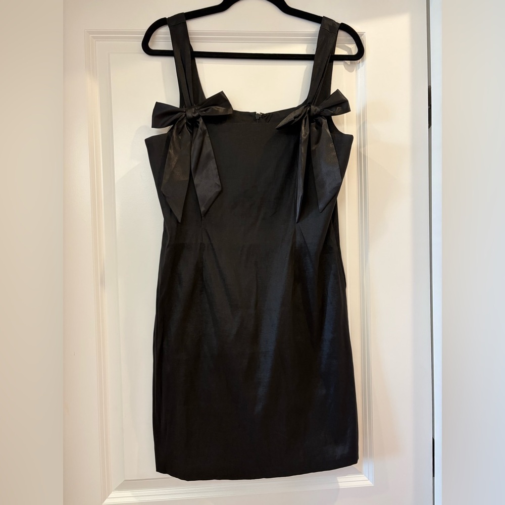 NWOT Thirty Thirty Chic Black Mini Dress with Bow Details (Size XL)